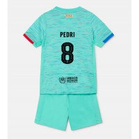 Barcelona Pedri Gonzalez #8 Tretí Detský futbalový dres 2023-24 Krátky Rukáv (+ trenírky)